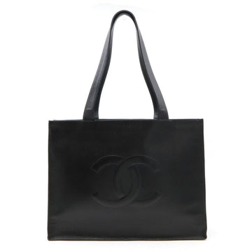 Black Leather Chanel Tote