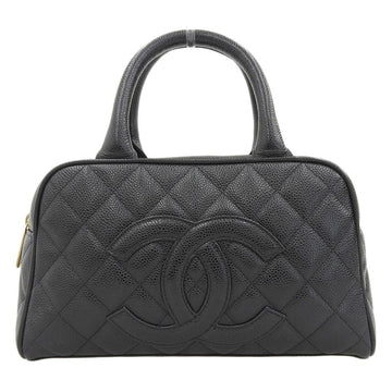 Black Leather Chanel Handbag