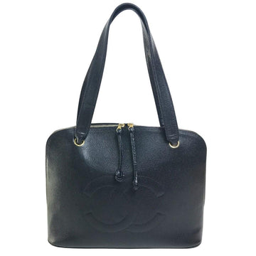Black Leather Chanel Sports CC Logo