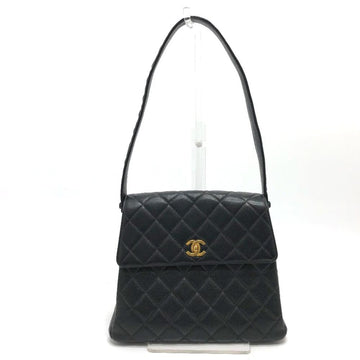 Black Leather Chanel Shoulder Bag