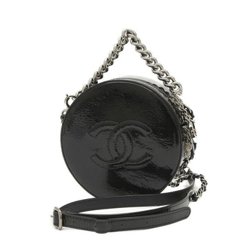 Black Leather Chanel Shoulder Bag