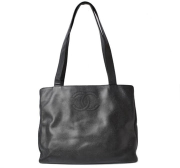 Black Leather Chanel Tote