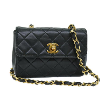 Black Leather Chanel Shoulder Bag