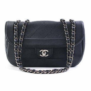 Black Leather Chanel Shoulder Bag
