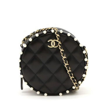Black Leather Chanel Shoulder Bag