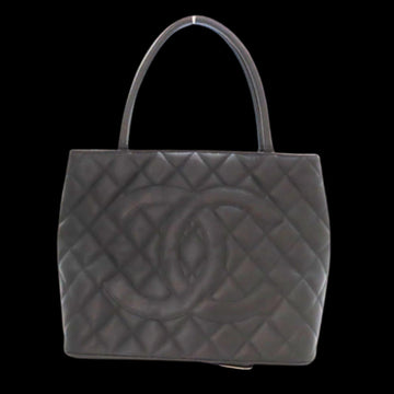 Black Leather Chanel Tote