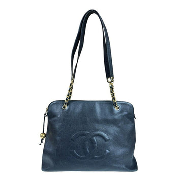 Black Leather Chanel Shoulder Bag