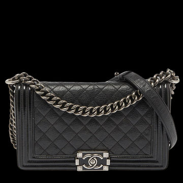 Black Leather Chanel Flap Bag