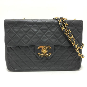 Black Leather Chanel Shoulder Bag