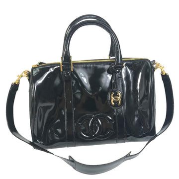 Black Leather Chanel Handbag