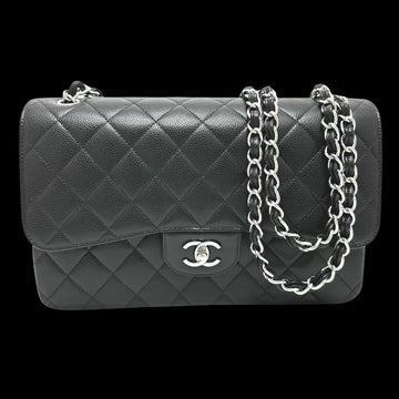 Black Leather Chanel Flap Bag