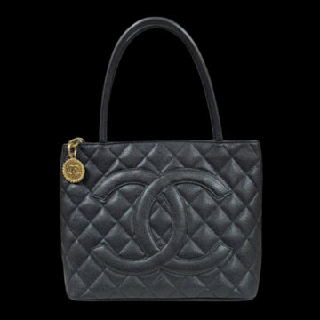 Black Leather Chanel Tote