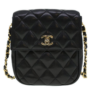 Black Leather Chanel Shoulder Bag