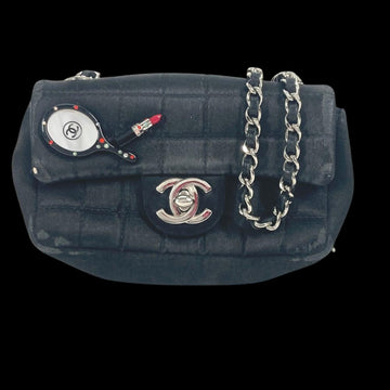 Black Leather Chanel Shoulder Bag