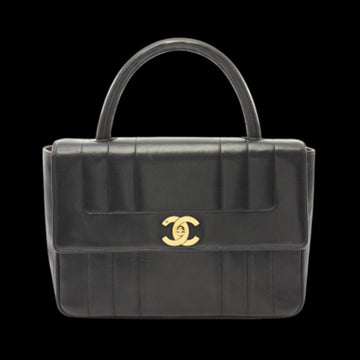 Black Leather Chanel Handbag