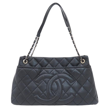 Black Leather Chanel Tote