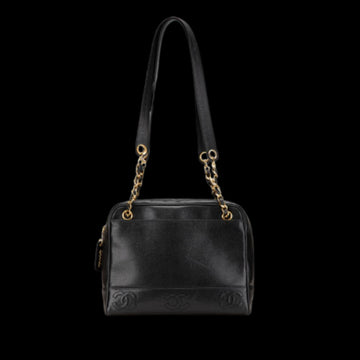 Black Leather Chanel Shoulder Bag