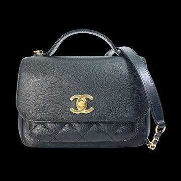 Black Leather Chanel Shoulder Bag
