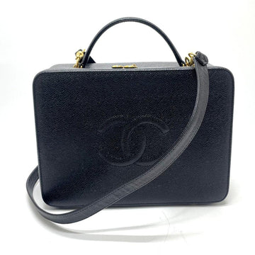 Black Leather Chanel Handbag