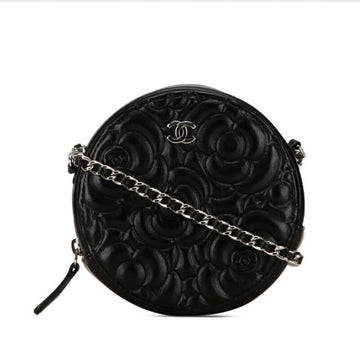 Black Leather Chanel Shoulder Bag