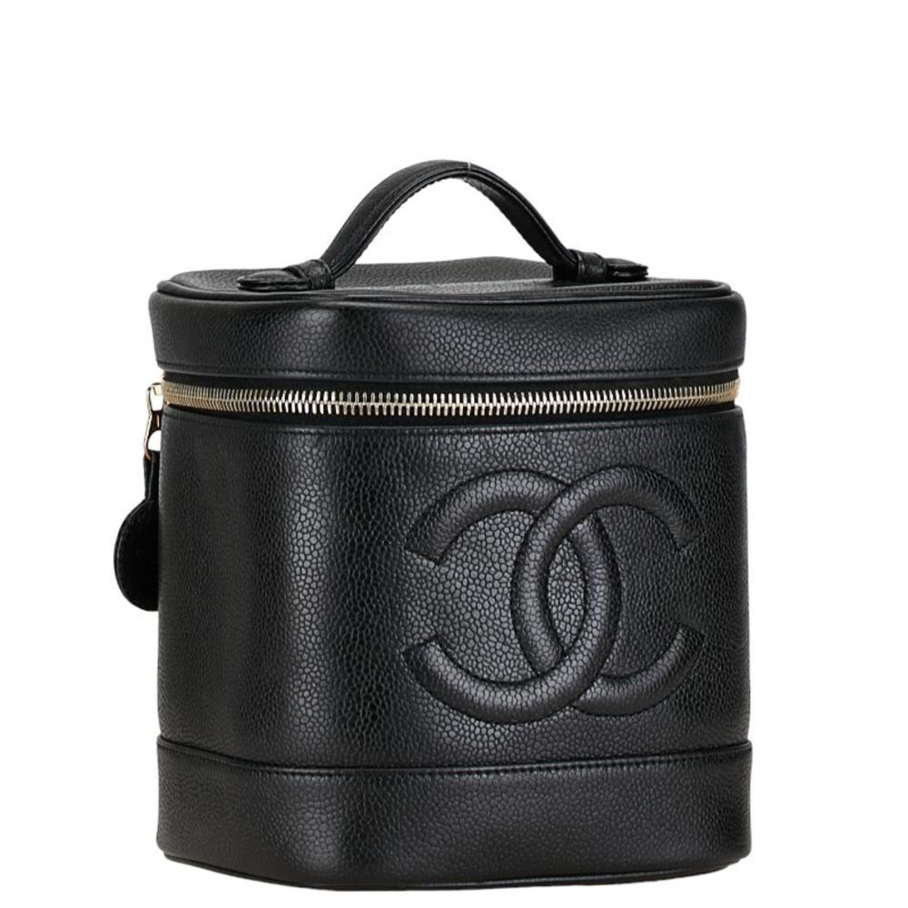 Black Leather Chanel Handbag