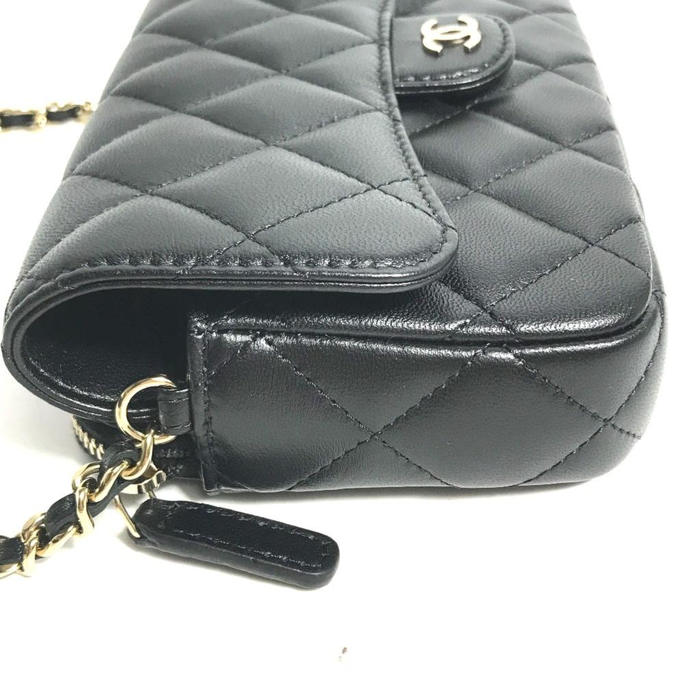 Black Leather Chanel Shoulder Bag