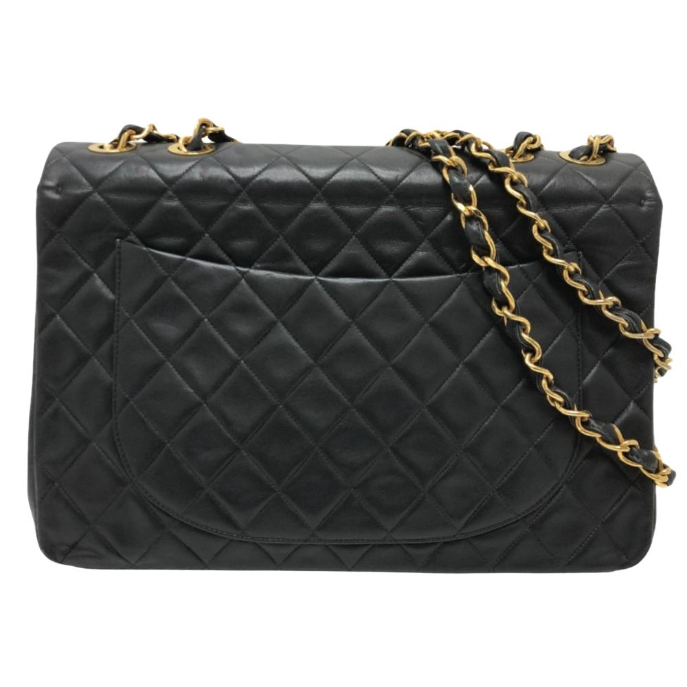 Black Leather Chanel Shoulder Bag