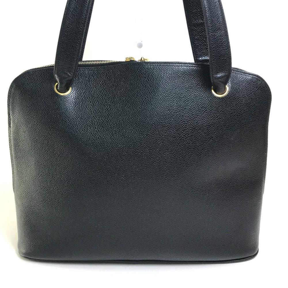 Black Leather Chanel Shoulder Bag
