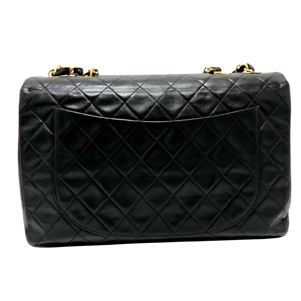 Black Leather Chanel Shoulder Bag