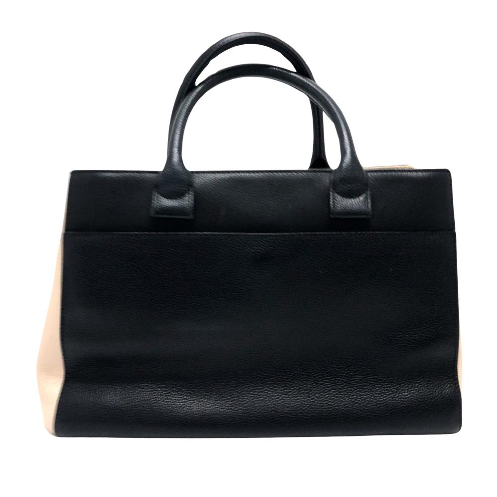 Black Leather Chanel Tote