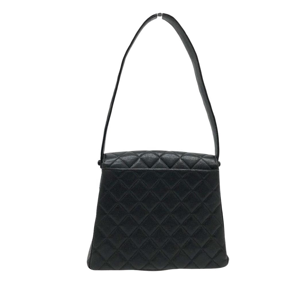 Black Leather Chanel Shoulder Bag
