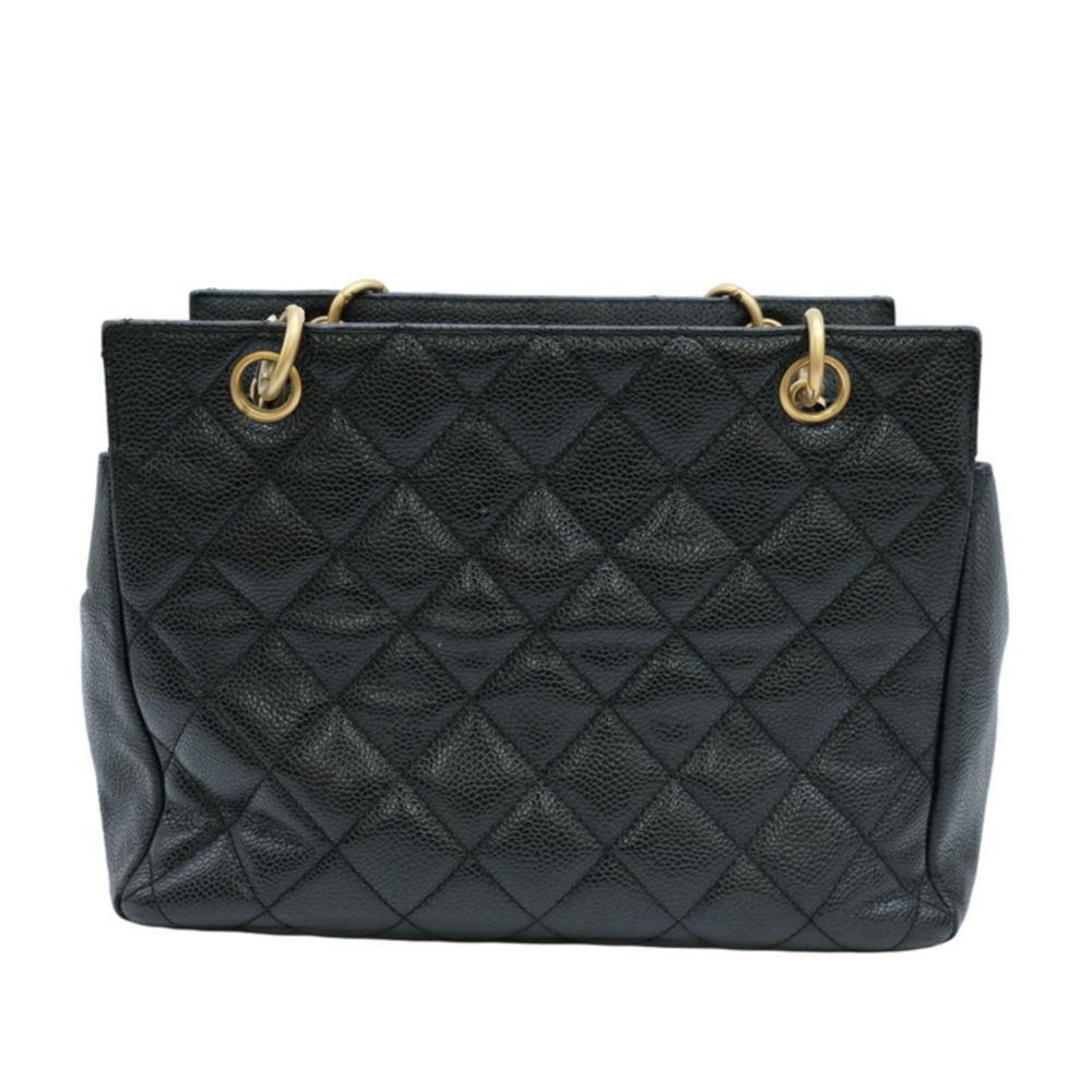 Black Leather Chanel Handbag