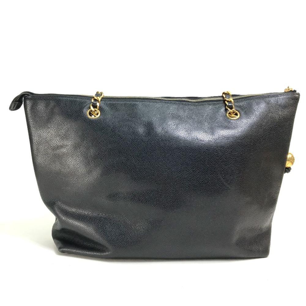 Black Leather Chanel Shoulder Bag