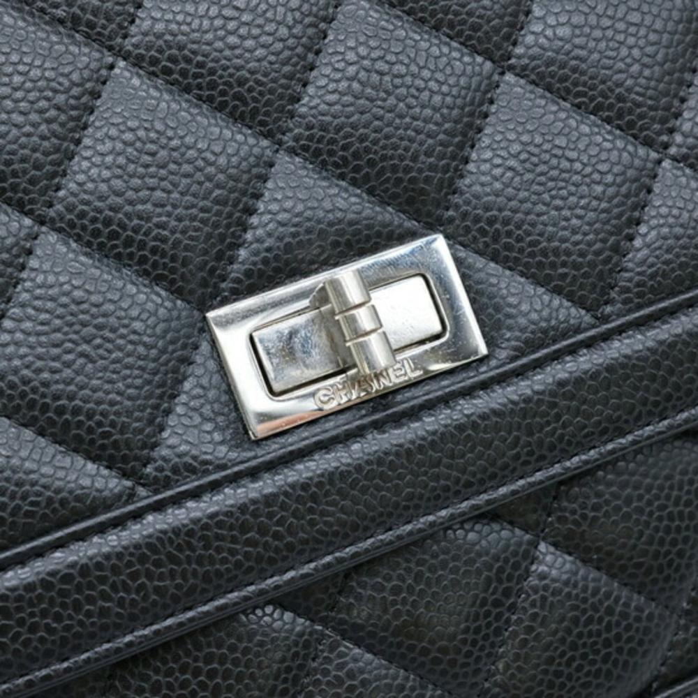 Black Leather Chanel Shoulder Bag