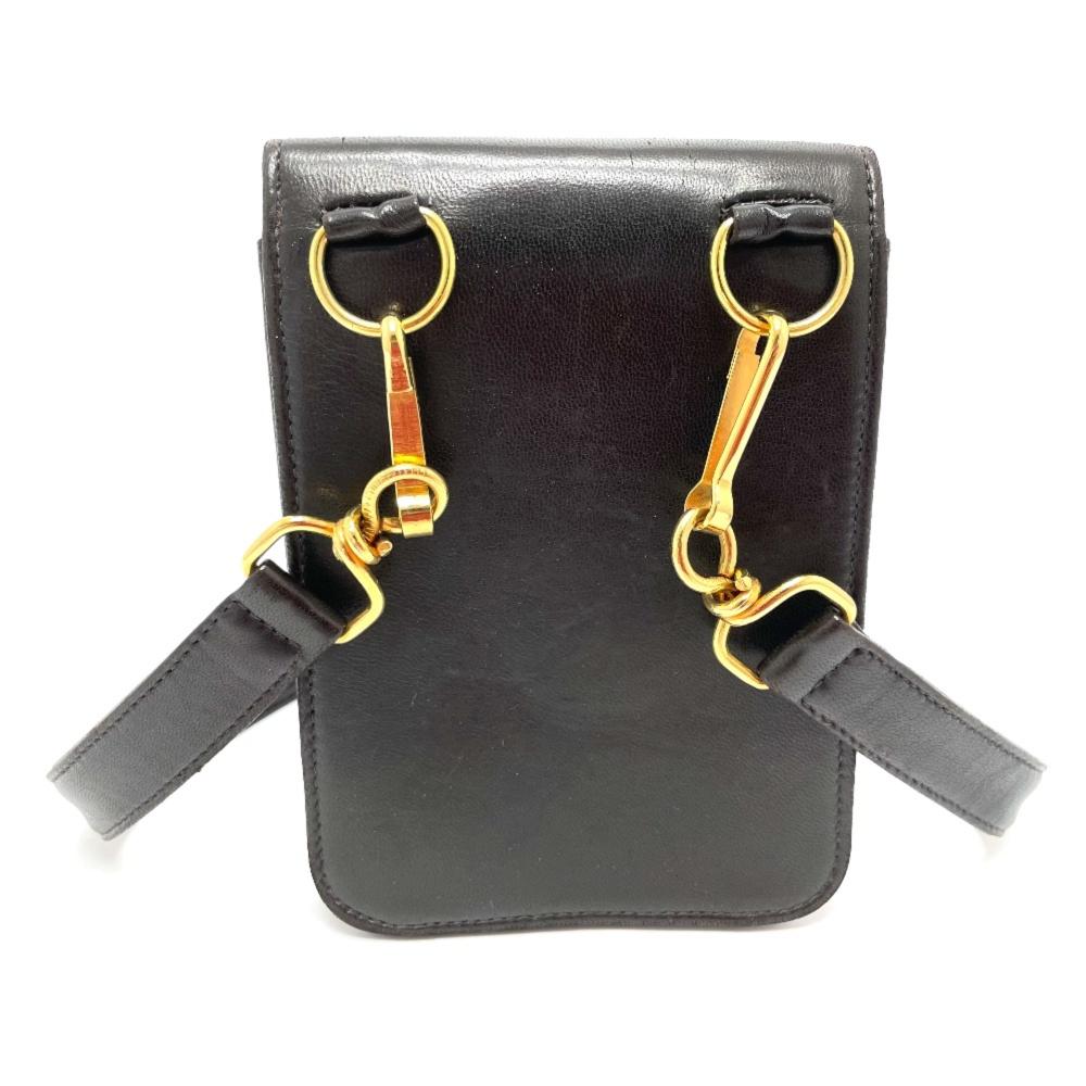 Black Leather Chanel Pouch