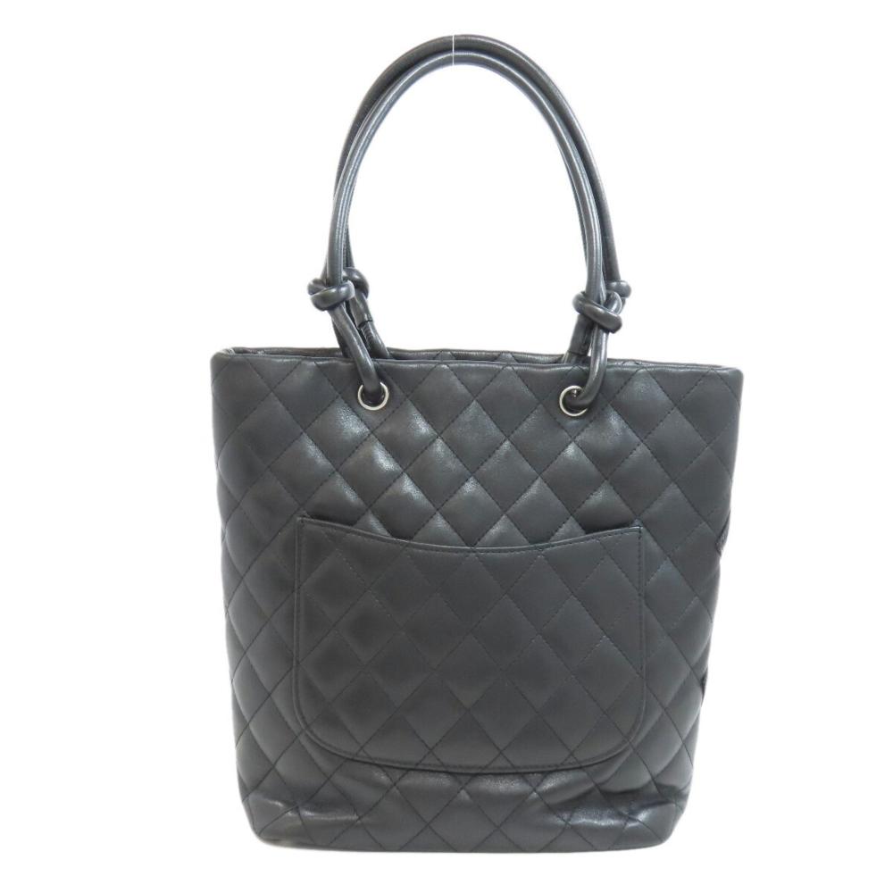 Black Leather Chanel Tote