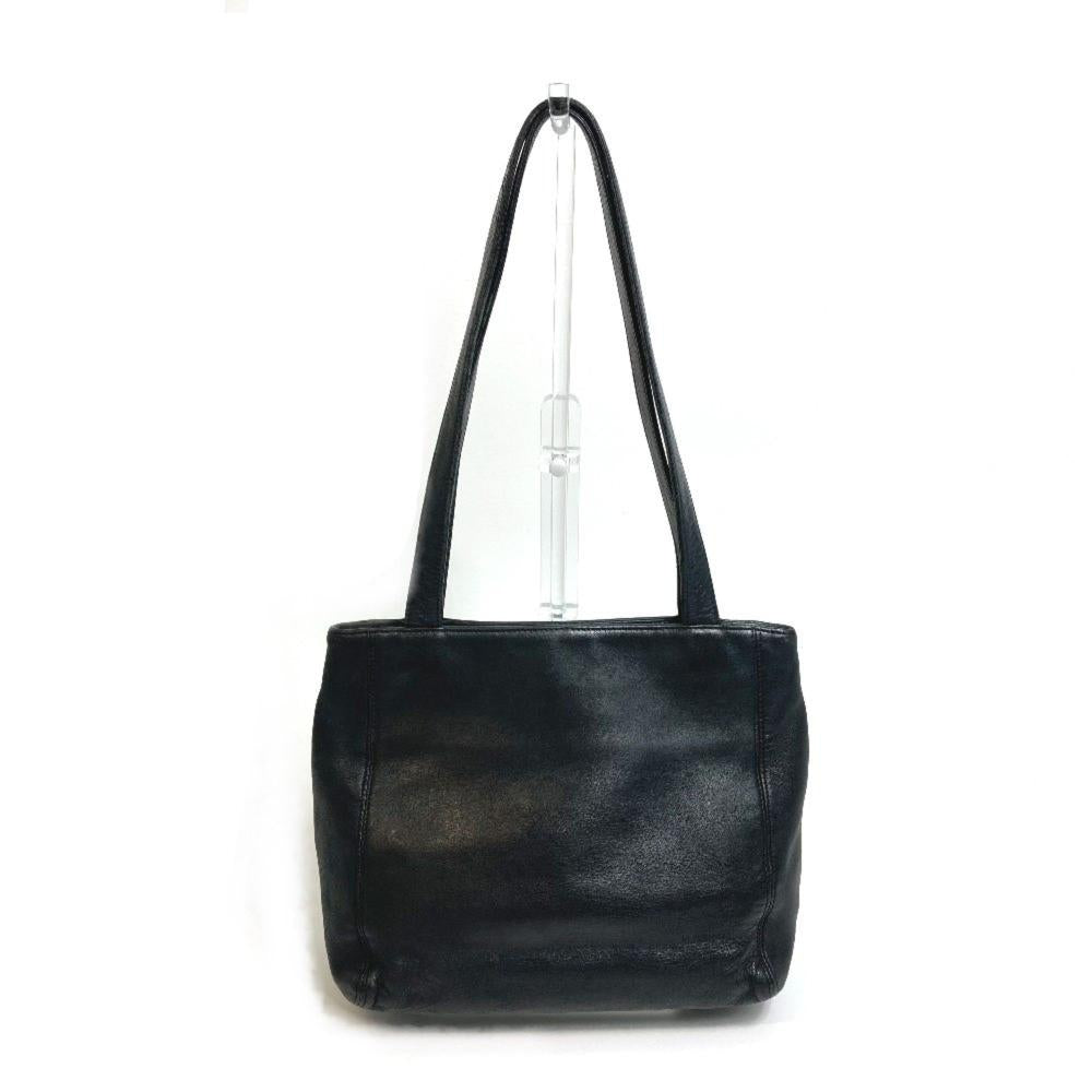 Black Leather Chanel Shoulder Bag