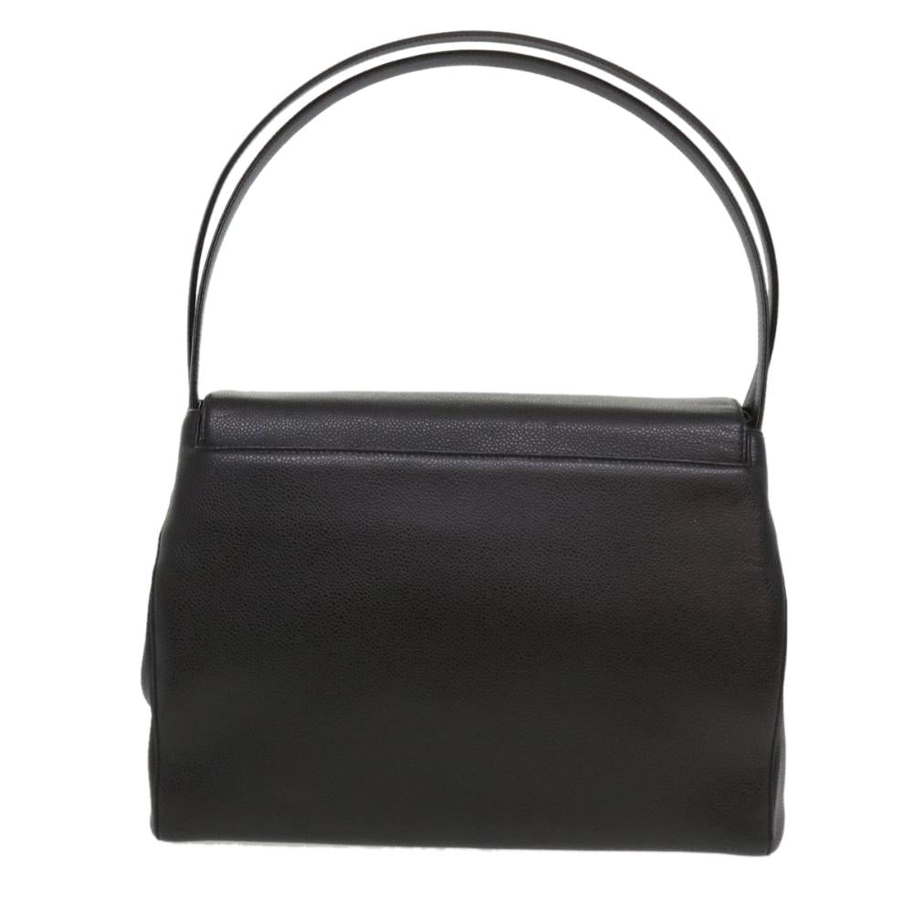 Black Leather Chanel Shoulder Bag