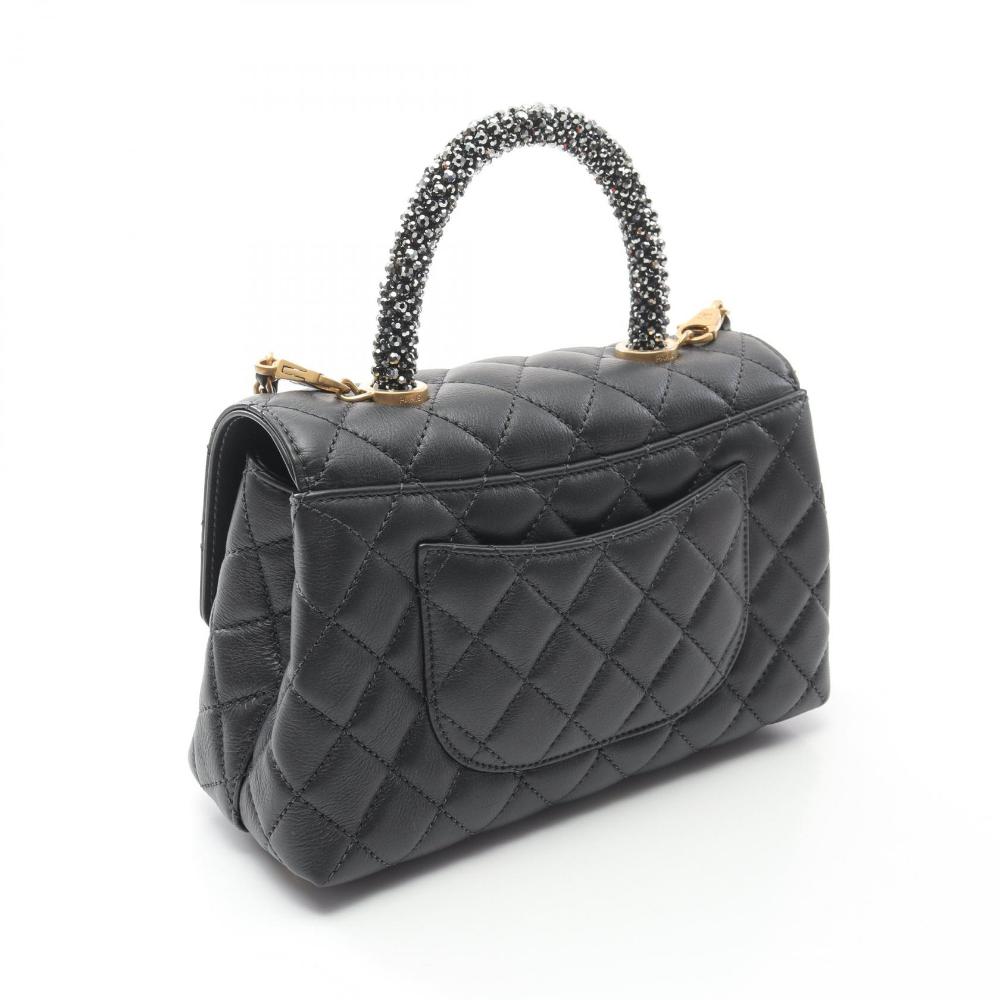 Black Leather Chanel Flap Bag