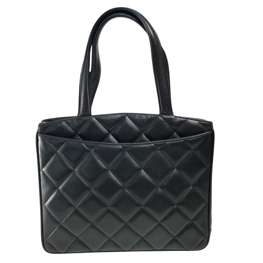 Black Leather Chanel Sports CC Logo