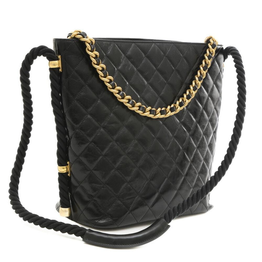 Black Leather Chanel Handbag