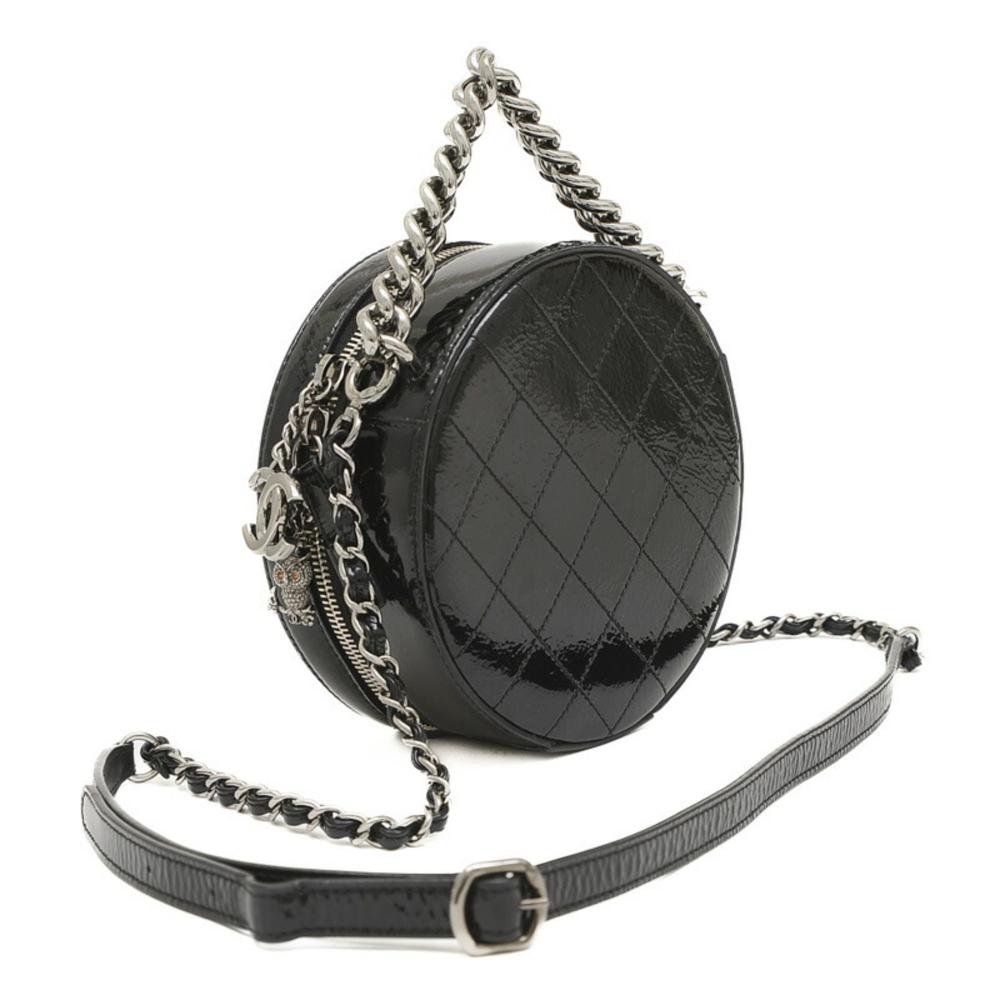 Black Leather Chanel Shoulder Bag
