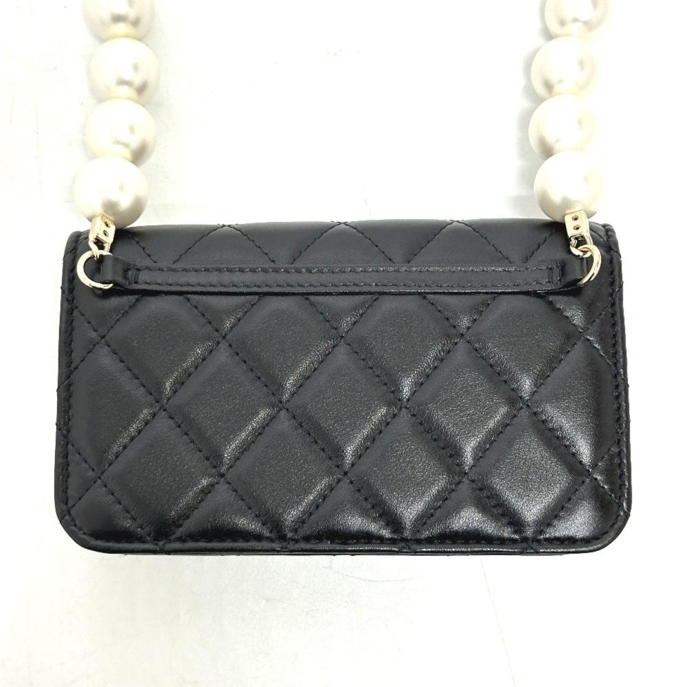 Black Leather Chanel Wallet On Chain