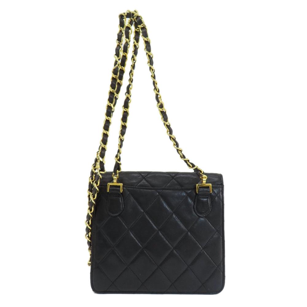 Black Leather Chanel Shoulder Bag