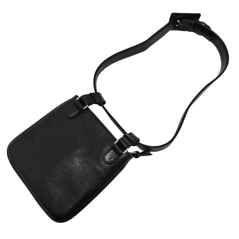 Black Leather Chanel Sports CC Logo