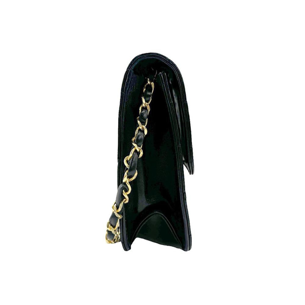 Black Leather Chanel Wallet On Chain