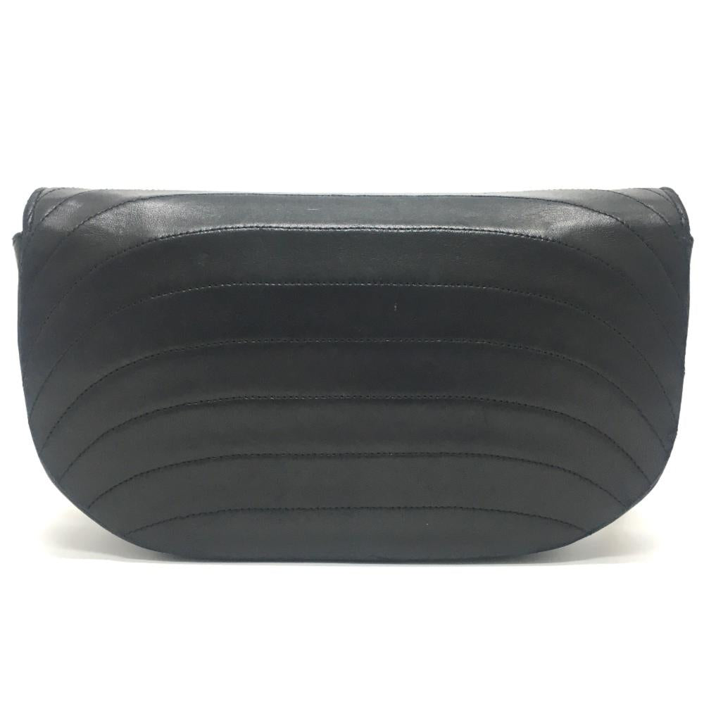Black Leather Chanel Shoulder Bag