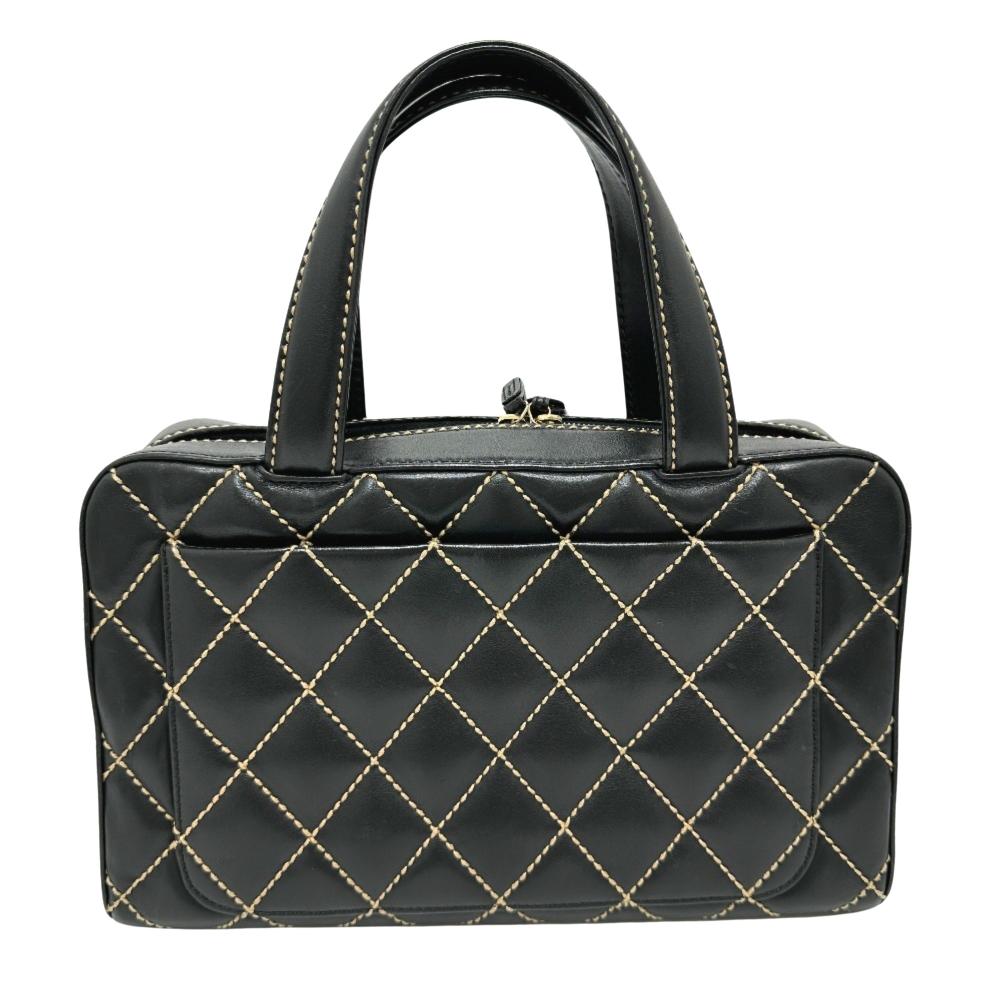 Black Leather Chanel Handbag