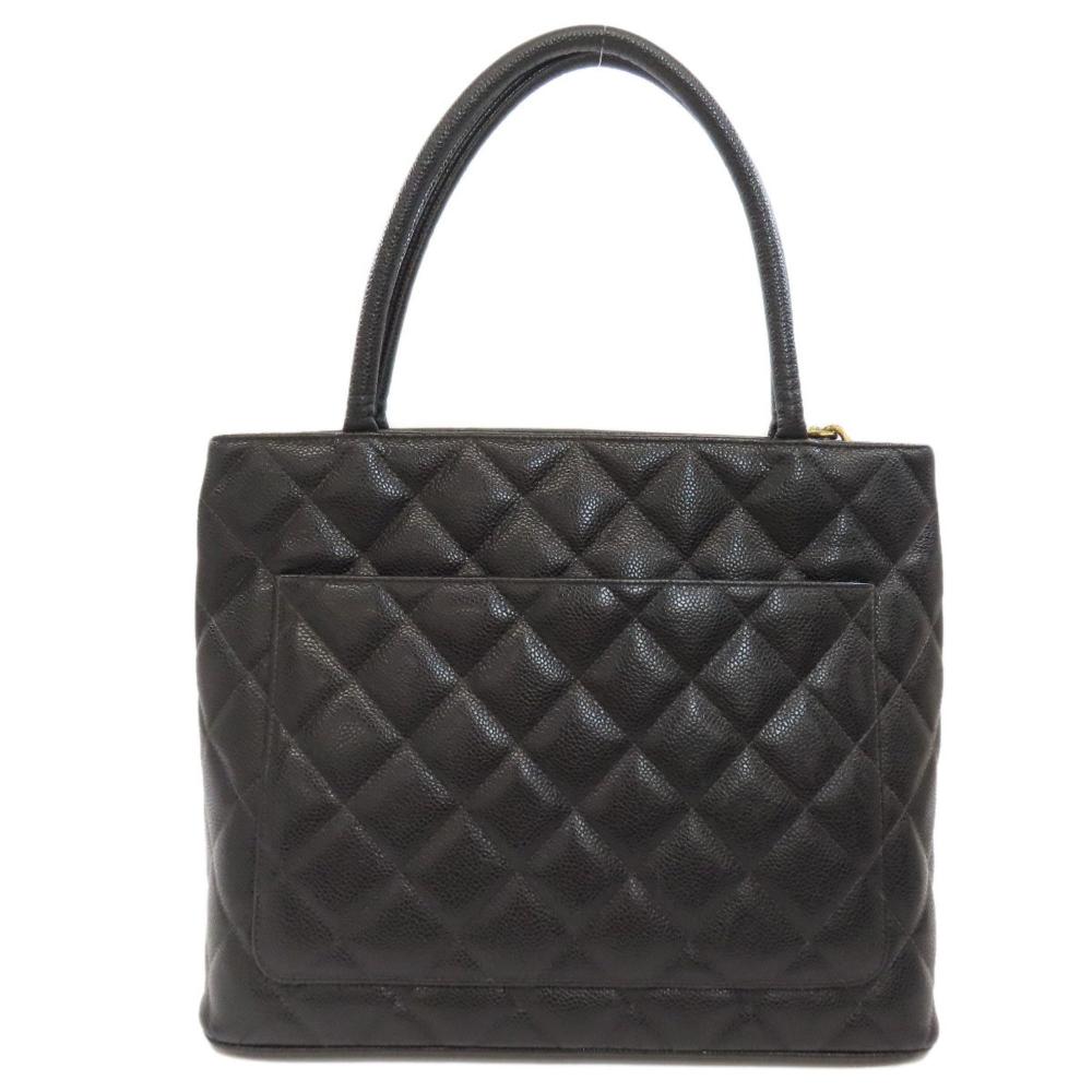 Black Leather Chanel Tote