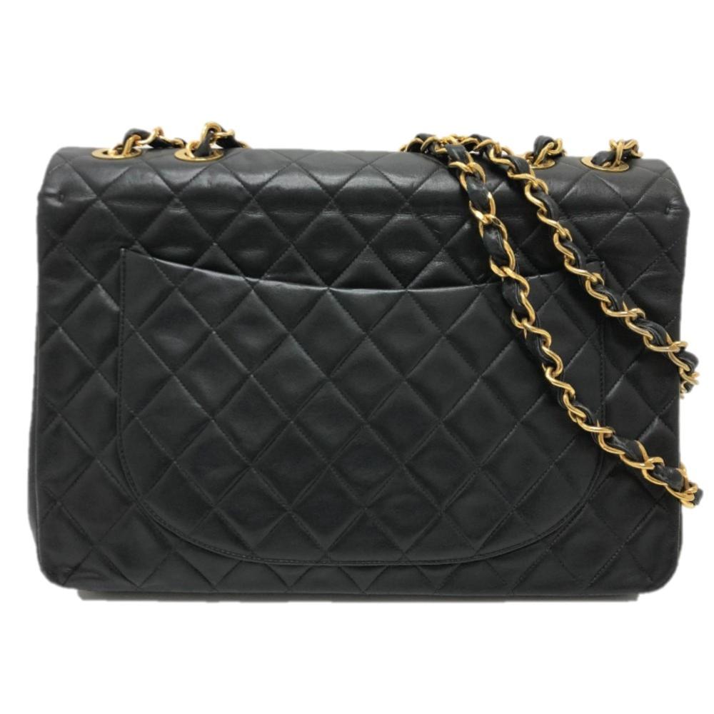 Black Leather Chanel Shoulder Bag